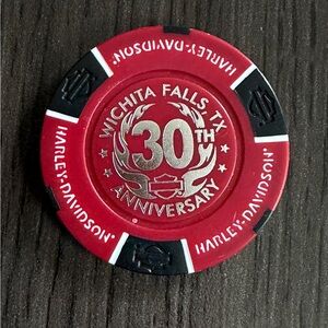 Harley Davidson Poker Chip 30th Anniversary Red River  Witchita Falls, Texas